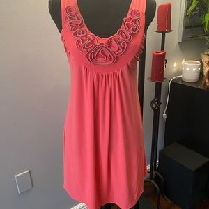 Beautiful salmon colored dress with unique zipper accent